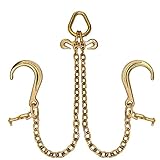 Johnstown Towing Chain Bridle with 8 Inch J Hooks and Alloy T Hooks - Grade 70 Chain - 40 Inches Long - 4,700 Pound Safe Working Load