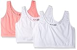 Fruit of the Loom Womens Built-up Sports Bra, White/White/Popsicle Pink, 38(Pack of 3)