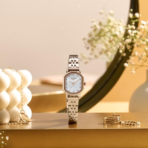Image of Sonata Poze 8 Quartz Analog with MOP-White Dial IP Rose Gold Stainless Steel Strap Watch for Women - SP80161WM01W