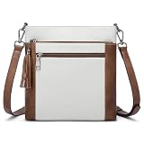 SENDEFN Crossbody Bags for Women, Multi Pocket Casual Crossbody Bag, Leather Handbag Purse Women, Adjustable Strap Shoulder Handbag with Tassel