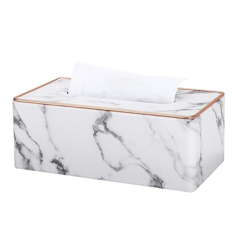 Tissue Case Tissue Box Marble Texture Napkin Paper Drawer for Hotel Restaurant Tissue Dispenser