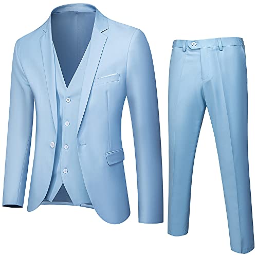Costume Homme 3 pièces Slim Simple Poitrine Veste Pantalon Gilet S