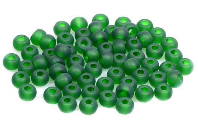 300pcs Pressed Rocailles Glass Seed Beads Preciosa Ornela 2/0, Transparent Green Emerald Matte (50060-84110), Bohemia Crystal Glass, Czechia 311 19 001 — image 1