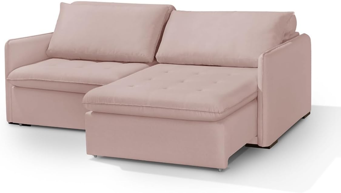 Sofá Cama Retrátil Reclinável com Molas Ensacadas