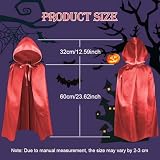 Aomig Czarna peleryna z kapturem na Halloween dla dorosłych, długa peleryna z kapturem, czarownica, akcesoria do cosplay, tajemniczy czarodziej, bajkowy, fantazyjny kostium, Halloween, maskarada