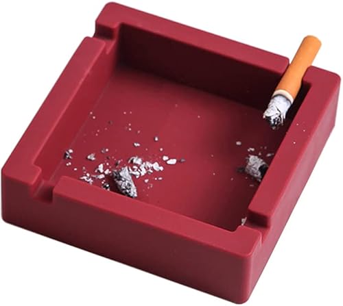 Miniatura 10 de Cenicero de silicona irrompible para cigarrillos, 2 piezas, con 4 reposos de doble uso para exteriores, patio, exterior, interior (negro)