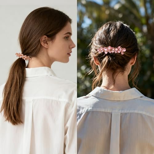 2 piezas pinzas de cabello con brillo para boda miniatura 6
