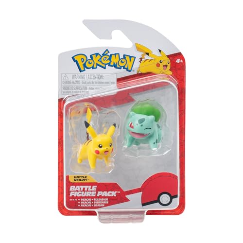 Pokémon PKW3587 - Battle Figure Pack - Pikachu und Bisasam, offizielle detaillierte Figuren, je 5 cm – Ansicht 2
