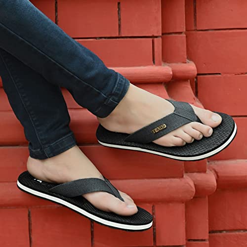 Image of Birde Texos Premium Range of Slippers and Flip Flops for Men -EMB-1-BLACK
