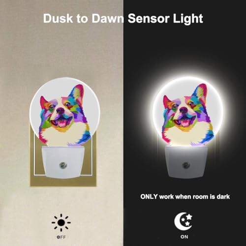 Image of EKOBLA Cute Puppy Dog Night Light, Adorable Animal Night Lights Plug Into Wall with Dusk to Dawn Auto Sensor for Bathroom, Hallway, Kitchen and Home Decor