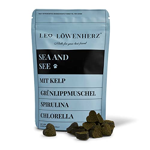 LEO LÖWENHERZ Sea & See Algenpower Hunde Snack • Hundeleckerlis mit Grünlippmuschel, Spirulina & Kelp-Alge • Leckerchen für Hund (200g) Cover