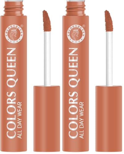 Image of Colors Queen All Day Wear Liquid Lipstick - Nude Show, 12g | Highly Pigmented, Long Lasting Matte Lipstick | Smooth One Swipe Application, Lightweight & Non Transfer Liquid Lipstick for Women
