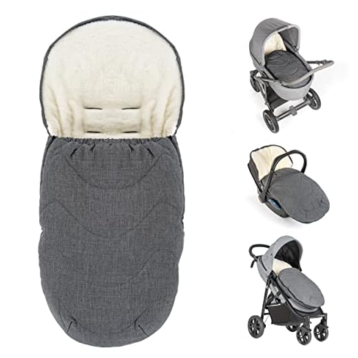 Zamboo Saco Grupo 0, Capazo y Silla de paseo - Saco Capazo invierno - Saco Carro bebe universal 2en1 -sacos de silla de bebe con capucha y bolsa - Gris