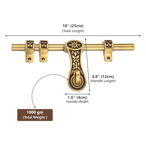 Image of COMPASS Elite Series Brass Heavy Aldrop for Single Door for Home /Office Door (Coffee Antique, 10 Inch)