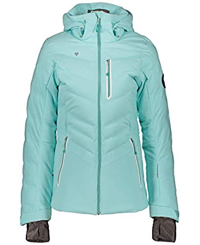 Obermeyer Women's Cosima Down Jacket Aloha 10 & E-Tip Glove Bundle
