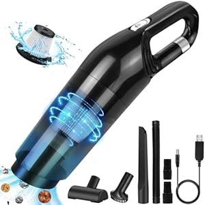 Zabatoco Handheld Vacuum Cleaner Powerful, Cordless Car Vacuum Cleaner, 120W Multifunctional Vacuum with Extension Hose,Brush, Flat Mouth and Wide Mouth, Lightweight Hand Vacuum for Car, Home 9000Pa