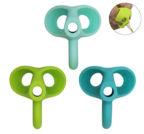 3 Pieces Pencil Grips - Children Pencil Holder Writing Aid Grip Trainer, Ergonomic Training Pen Grip Posture Correction Tool for Kid - Thumbnail 2