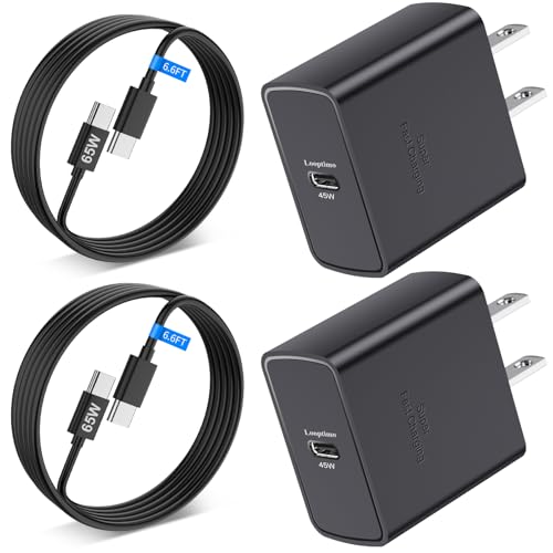 2-Pack 45W GaN USB C Super Fast Charger with 6.6FT Cable for Samsung Galaxy