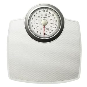 Salter 144 WHSVDR Large Premium Classic Mechanical Bathroom Weighing Scale, 130 KG Maximum Capacity, Oversized Dial, Large Display and Platform, Battery Free, Weigh in St, Kg and lbs, White