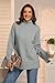 ATHMILE Fall Fashion Sweaters for Women Turtleneck Long Sleeve Casual Loose Knit Pullover Tops Winter Clothes 2025 Grey