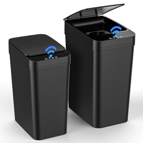 Diealles Shine 2 Papelera Baño Pequeña, Scubo de Basura con Sensor Inteligente de 15L & 12L, 3 modos de funcionamiento, Cubo Basura Automatico Silencioso e Impermeable, para Cocina, Oficina, Sala