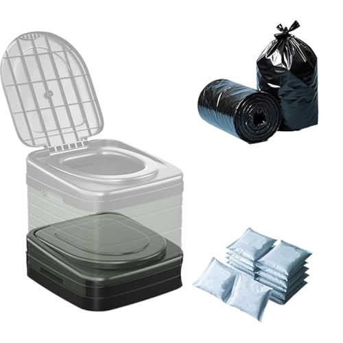 Drive With Ease! Massive - Sized Round Portable Car Toilet. Foldable for Hassle - Free Storage. Ideal for Long - Haul Trips.(Green)