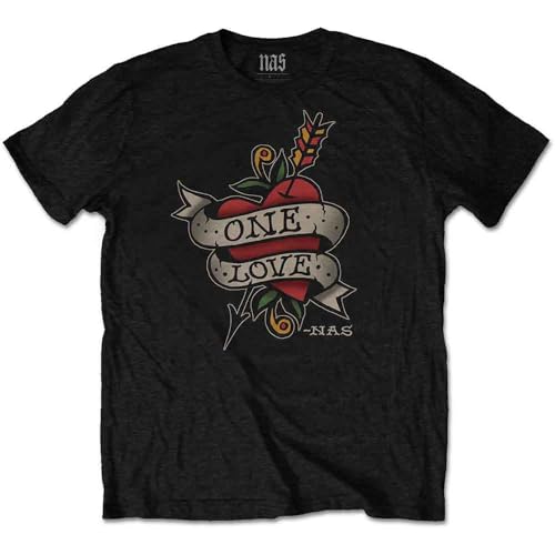 Image of NAS Love Tattoo Black Official Tee T-Shirt Mens Unisex (Medium)