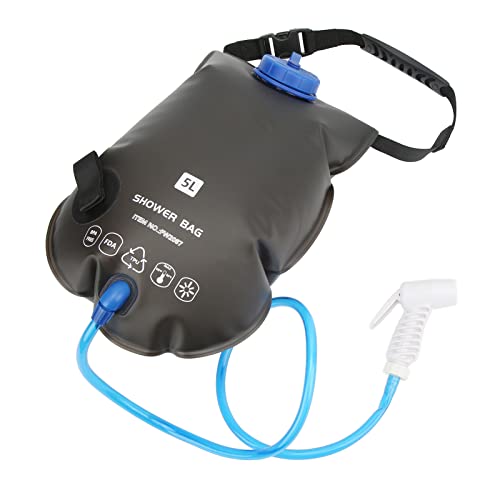 PROTOOL Bolsa de Ducha para Acampar Al Aire Libre, Bolsa de Baño Plegable de 5L con Cabezal de Ducha, Punzón de Almacenamiento de Agua Potable de TPU de Grado Alimenticio para Viajes Y Senderismo