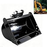 No Teeth Flat Backhoe Buckets 19.7in/500mm, Sturdy Mini Excavator Bucket Manganese Steel, Practical Mini...