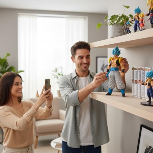 Image of Gogeta Blue Action Figure Anime Collectible 17cm PVC Model with Stand | Dragon Ball Action Figure for Home Decor, Office Desk & Gifting | Multicolor (Gogeta 16Cm)