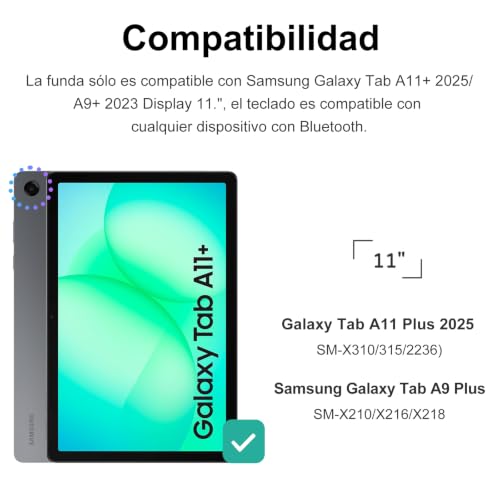 Teclado para Samsung Galaxy Tab A11 Plus con Ñ para escribir cómodamente sin cables 2