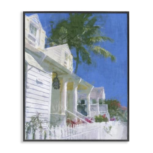 Palm Tree Villa Cottage Coast, 24 x 30 Inch Framed Giclée Print
