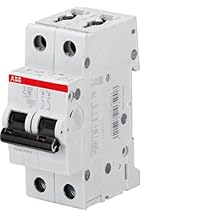 ABB 2CDS252001R0031 System Pro M Compact Miniature Circuit Breaker, Double Pole, Type D, 3 A Rated Current, 88 mm H x 35 mm W x 69 mm D