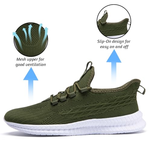 Image of DLWKIPV Mens Running Walking Shoes,Lightweight Breathable Mesh | Lace Up&Slip On,Non-Slip Sole&Cushioned Insole,Ideal for Gym,Tennis,Walking&Casual,All-Day Comfort