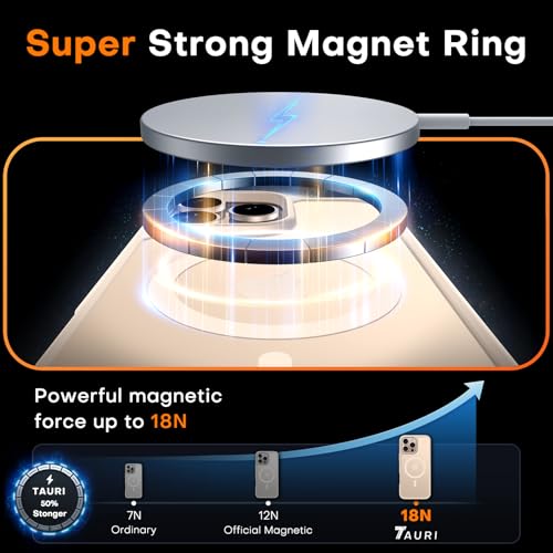 Image of TAURI TPU+PC For iPhone 16 Pro Case 6.3 inch, Compatible With Magsafe, Military-Grade Protection, [Anti-Yellowing] Shockproof Case Transparent Back Magnetic Phone Cover-Darkgold
