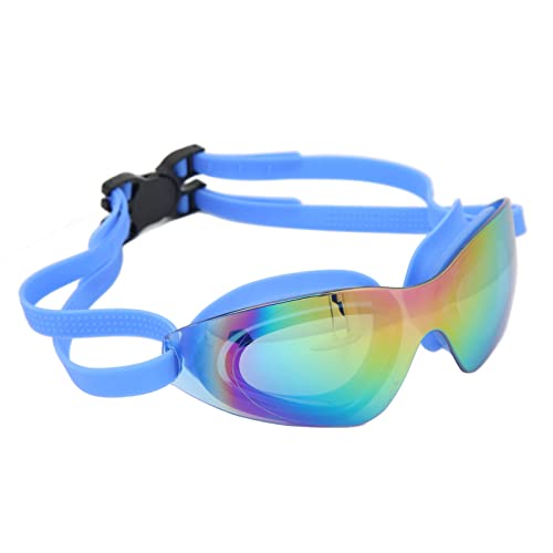 SPYMINNPOO Swimming Goggles, Anti Fog Silicagel Swim Glasses with PC Mirror Unisex Swimming Goggles (Blue