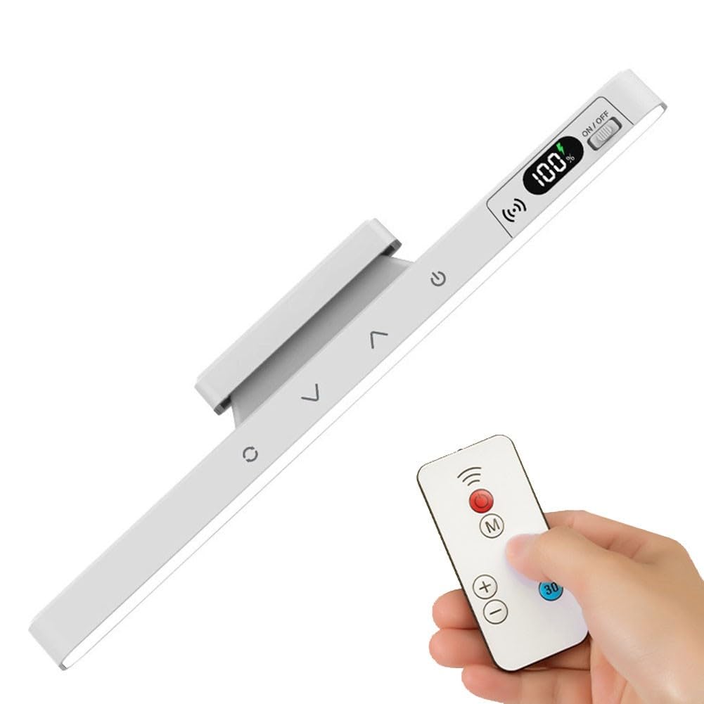 Rechargeable Under Cabinet Light with Remote Control, 3 Adjustable Color Temperatures, for battery Level Display, Magnetic Base, LED Night Lights for Kitchen,Wardrobe and Cupboard
