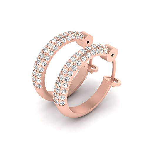 Créoles argent 925 or rose diamant créé anti-allergie et légères