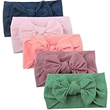 Baby Girl Headbands and Bows Classic Headwrap Stretchy Hair Bands Hair Accessories Newborn Infant Toddler Hairbands Photographic Accessories 5 Pack (11.8