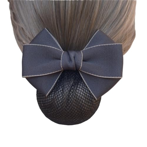 Retina per capelli con fiocco, stile vintage, accessorio per capelli da infermiera, per donne e cameriere, con clip a molla (maglia fine grigia) Retina per capelli con fiocco, stile vintage, accessorio per capelli da infermiera, per donne e cameriere, con clip a molla (maglia fine grigia)