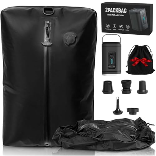 2packbag with Vacuum Suitcase Bag,Twopackbag - Pack More,Stress Less,Reusable Vacuum Luggage with Wireless Electric Pump (With Pump, 16L No window)