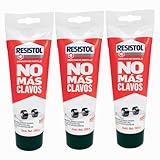 Henkel Colle de montage à coller au lieu de percer   Blanc   Colle puissante pour l'intérieur et l'extérieur   Colle de construction universelle   Colle Resistol haute résistance (3 x 200 g)