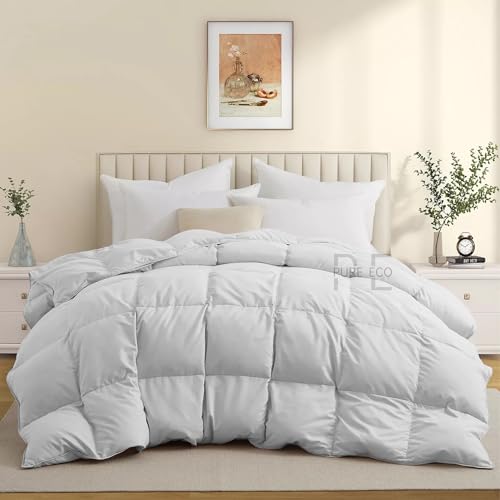 Image of PURE ECO 600 GSM Down Alternative Comforter for King Size (90 inchX106 inch) - 600 GSM Heavy Winter Comforter /Rajai /Duvet /Blanket Microfiber Super Soft Fluffy for Winter King Size - White Color