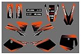□ Farbe: Als Bild gezeigt XIAOZHIWEN Schwarz Orange Motorrad Aufkleber Abziehbilder für KTM SX50 SX 50CC 50 2002-2008 Universal
