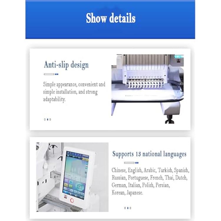Computerized Sewing Machine, Household Fully Automatic Embroidery Machine with Color Touch Screen, Supports a Variety of Patterns and Colors, Number of Patterns in Memory: 500