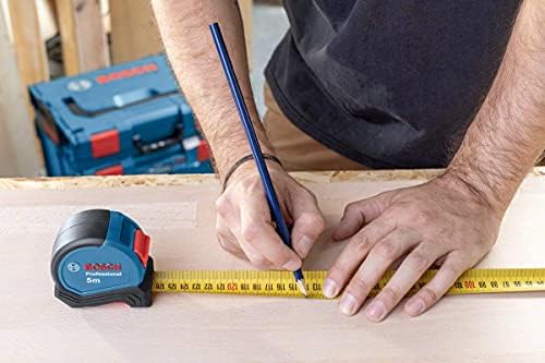 Bosch Professional 5 m tape measure (one-handed operation, belt clip, magnetic hook, two stop buttons, 27 mm nylon steel tape)  Amazon exclusive