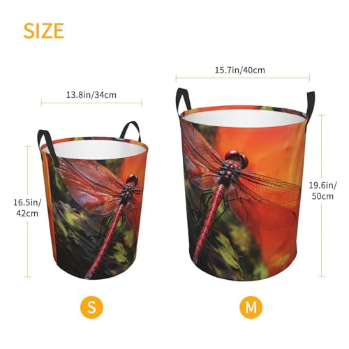 Panier à linge libellule rouge M pliable et imperméable pour rangement - 6