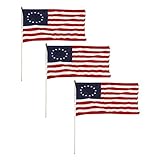 Betsy Ross stick flag 12x18 inch (3 PK)