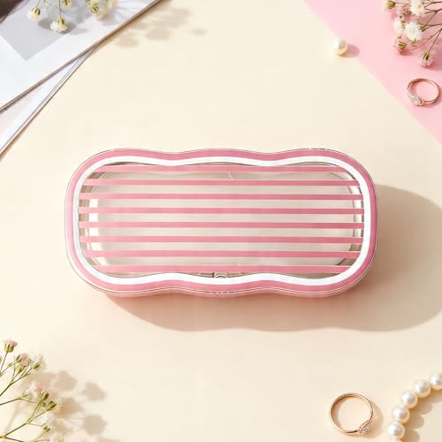 Image of Glasses Case Hard Shell, Clear Eyeglass Case, Cute Holder for Sunglasses and Reading Glasses