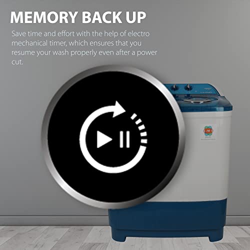 Image of Havells-Lloyd 8 Kg 5 Star Semi-Automatic Top Load Washing Machine (LWMS80BDB Blue, Active Soak)